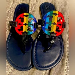 Tory Burch Miller Rainbow Stripe sandal size 9